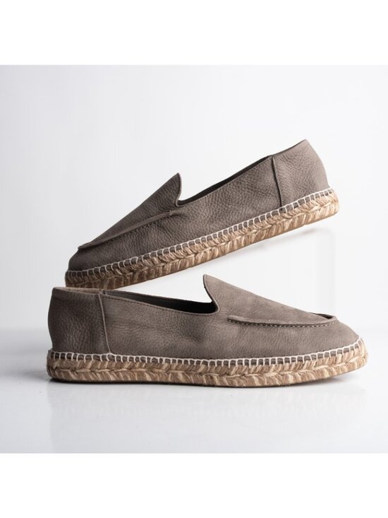 Massimo Dutti Mens Leather Espadrille Loafer Shoes flats Gray Sz US 9 EU 42 NWT main image 8